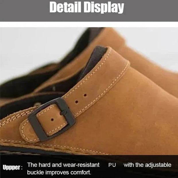 Large Square Toe Low Cut Men's Casual Plus Size PU Slippers